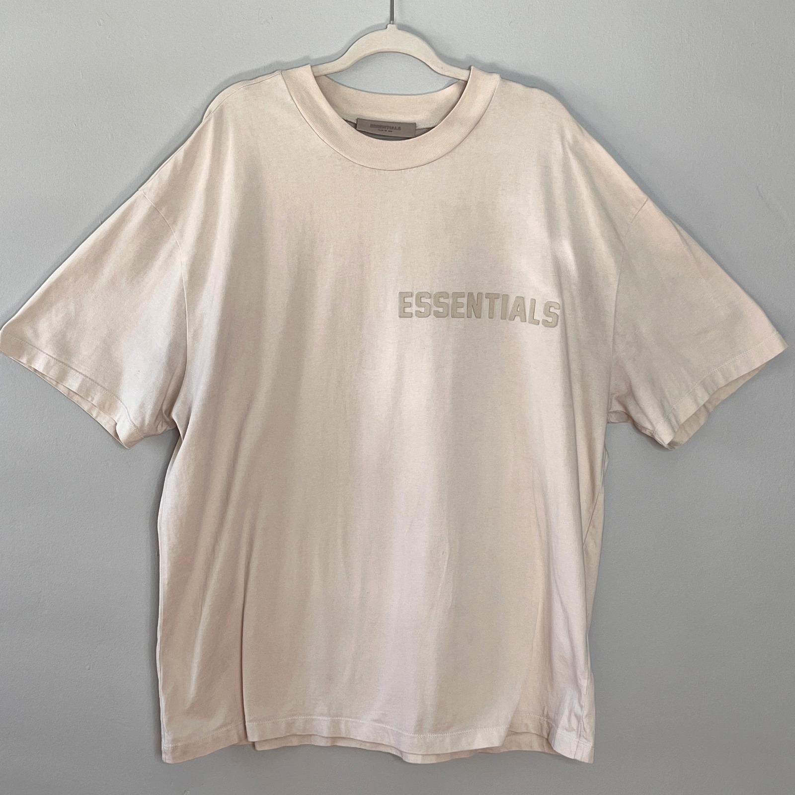 Essentials Fear Of God T-Shirt Xl Sand Logo Crew Neck Short Sleeve Streetwear